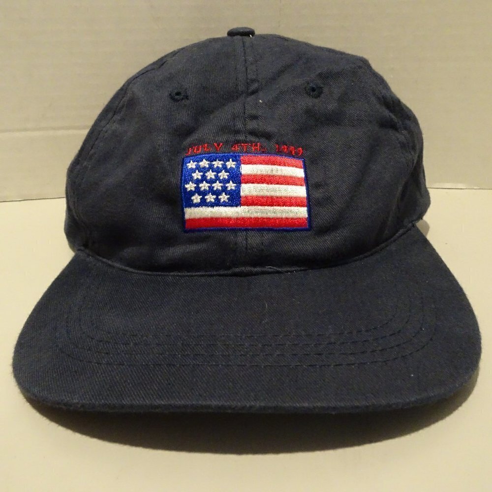 Vintage July 4th 1999 Blue Hat Strapback Adjustable Patriotic Holiday American